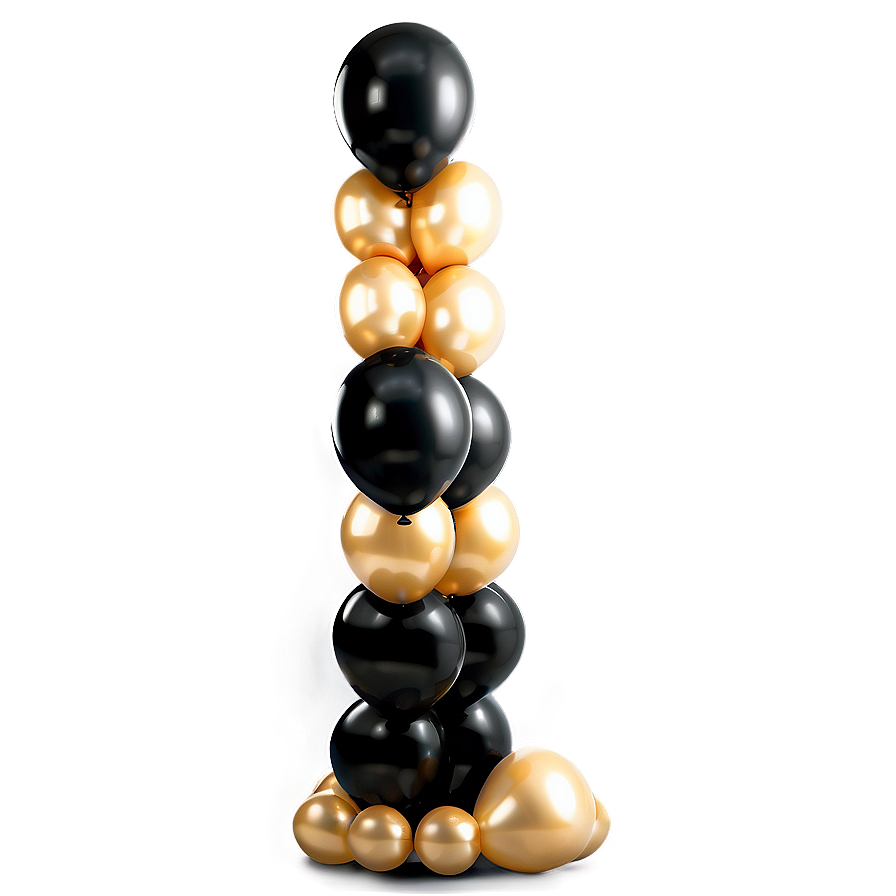 Black And Gold Balloon Column Png 41 PNG image