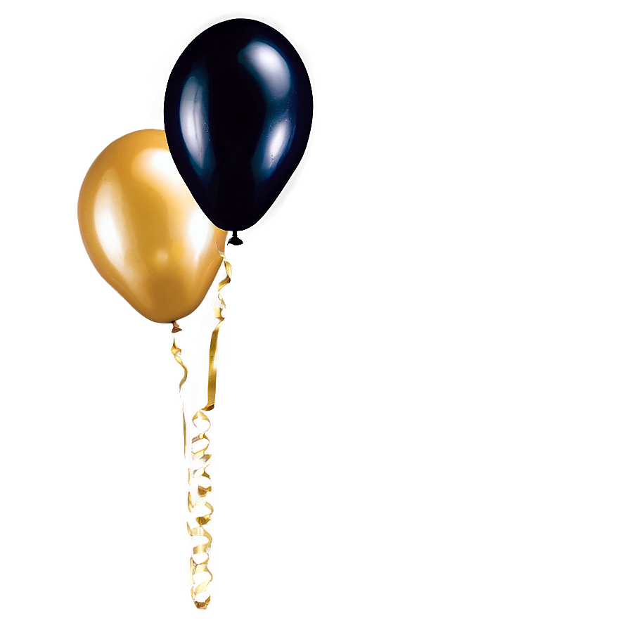 Black And Gold Balloons Corner Png Hyd69 PNG image