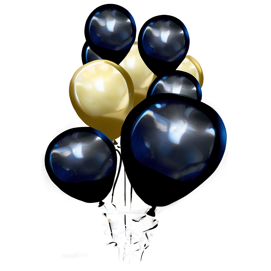 Black And Gold Balloons Design Png Uvo76 PNG image