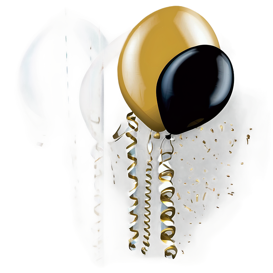 Black And Gold Balloons For Events Png 26 PNG image