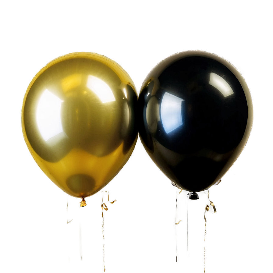 Black And Gold Balloons For Party Png 72 PNG image