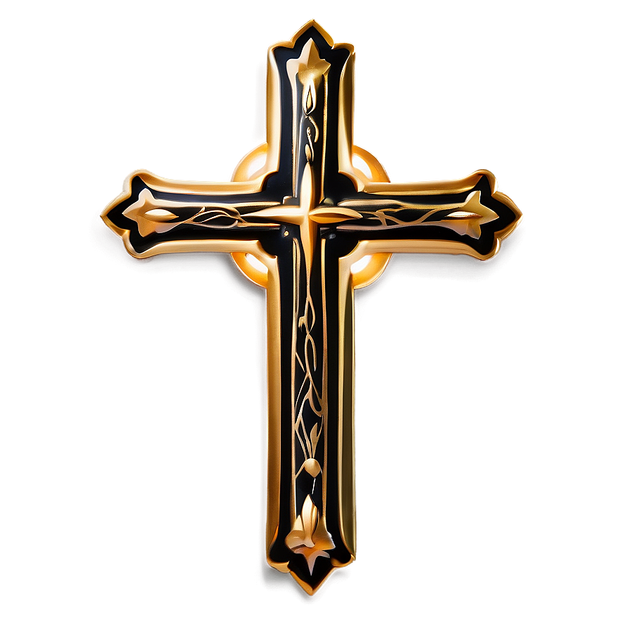Black And Gold Cross Png Dqx42 PNG image