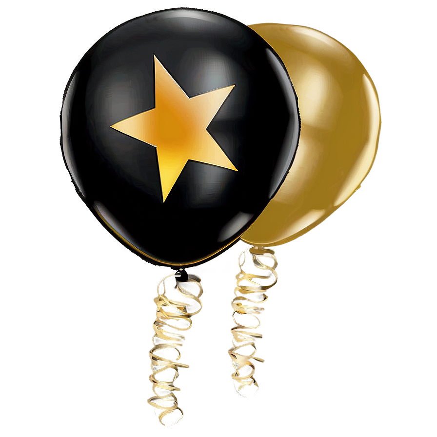 Black And Gold Graduation Balloons Png 85 PNG image