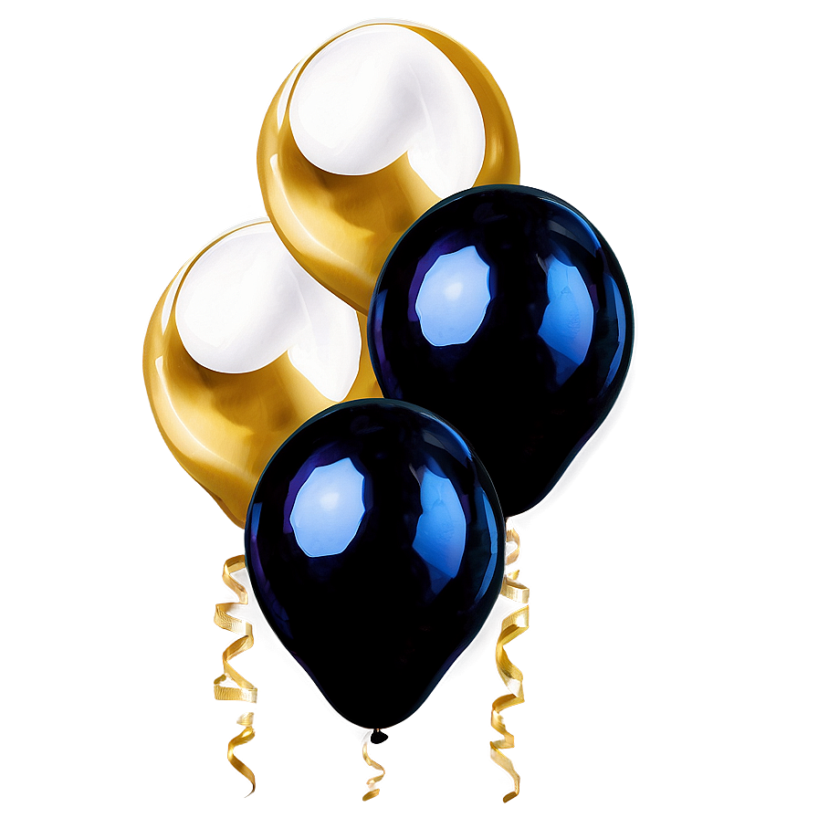 Black And Gold Helium Balloons Png 1 PNG image