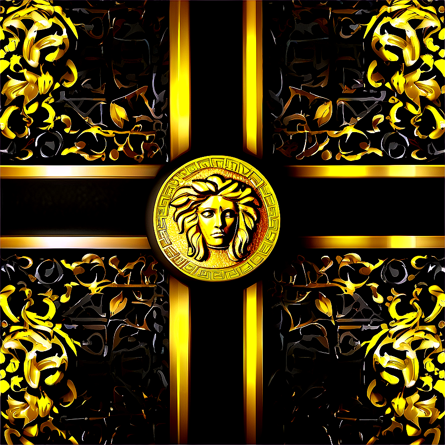 Black And Gold Versace Background Png Mle5 PNG image