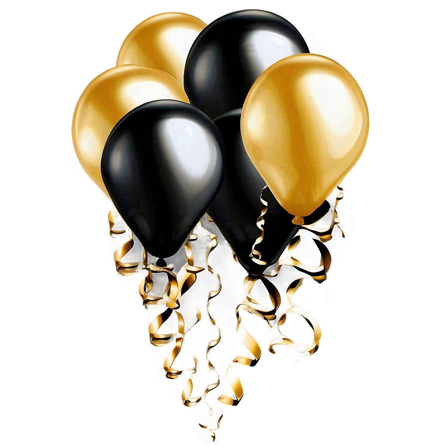 Black And Gold Wedding Balloons Png Mhd PNG image