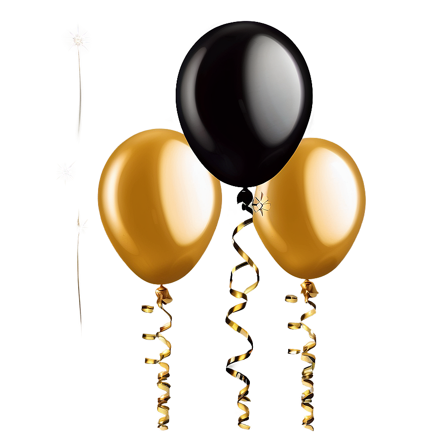 Black And Golden Celebration Balloons Png 67 PNG image