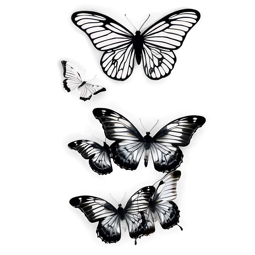 Black And White Butterflies Png Wbc PNG image