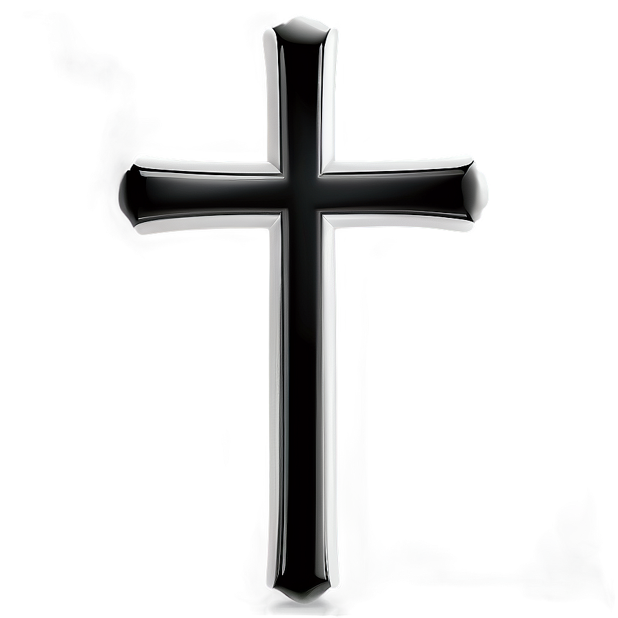 Black And White Catholic Cross Png 7 PNG image