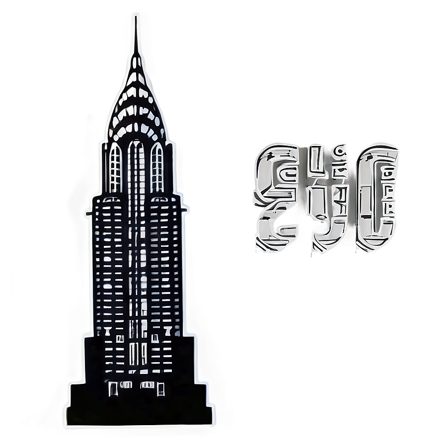 Black And White Chrysler Building Png 06252024 PNG image