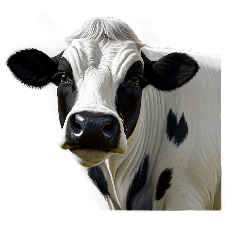 Black And White Cow Head Png 06212024 PNG image