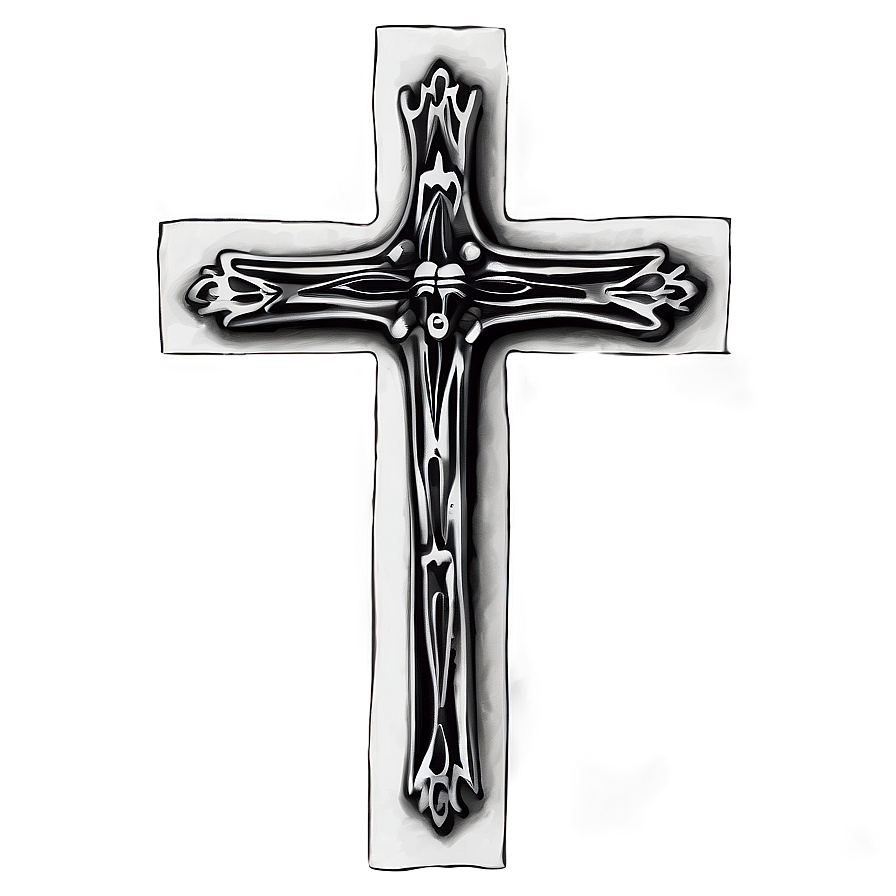 Black And White Cross Outline Png Fse PNG image