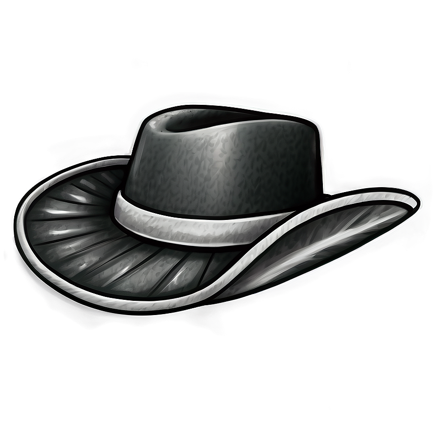 Black And White Farmer Hat Sketch Png 14 PNG image