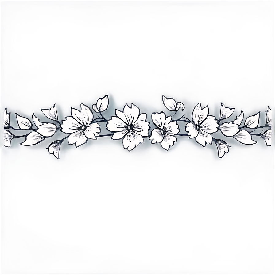 Black And White Floral Borders Png 06282024 PNG image