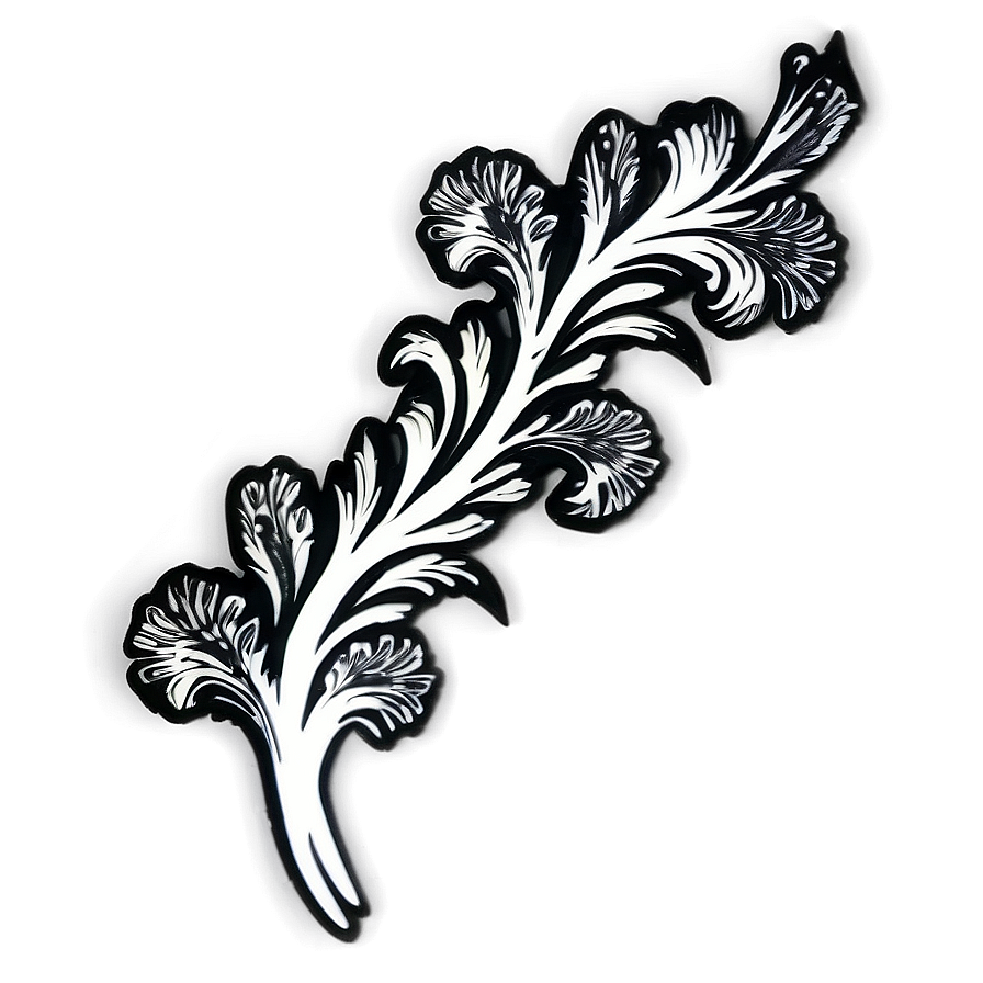 Black And White Flourish Png Nfu39 PNG image