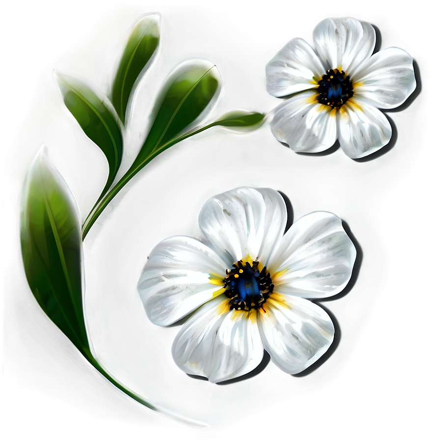 Black And White Flower Sticker Png 64 PNG image