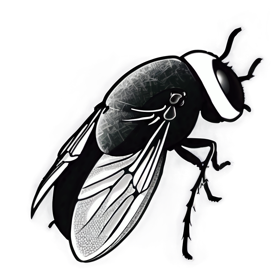 Black And White Fly Drawing Png Htp81 PNG image