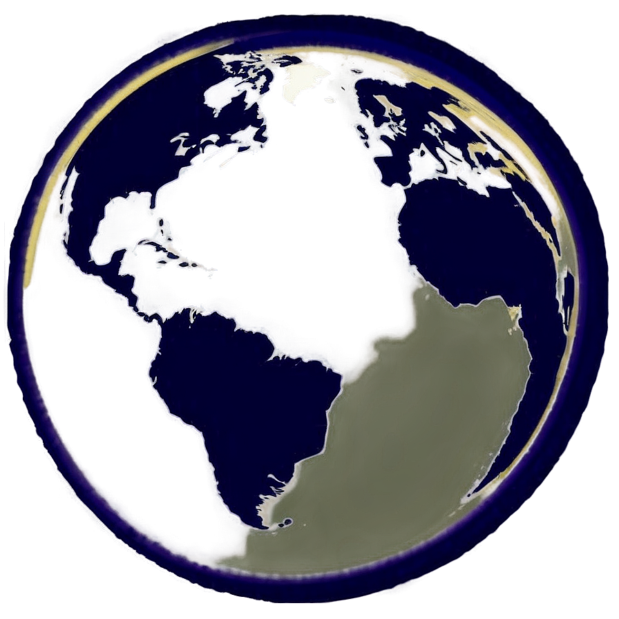 Black And White Globe Flat Design Png 06282024 PNG image