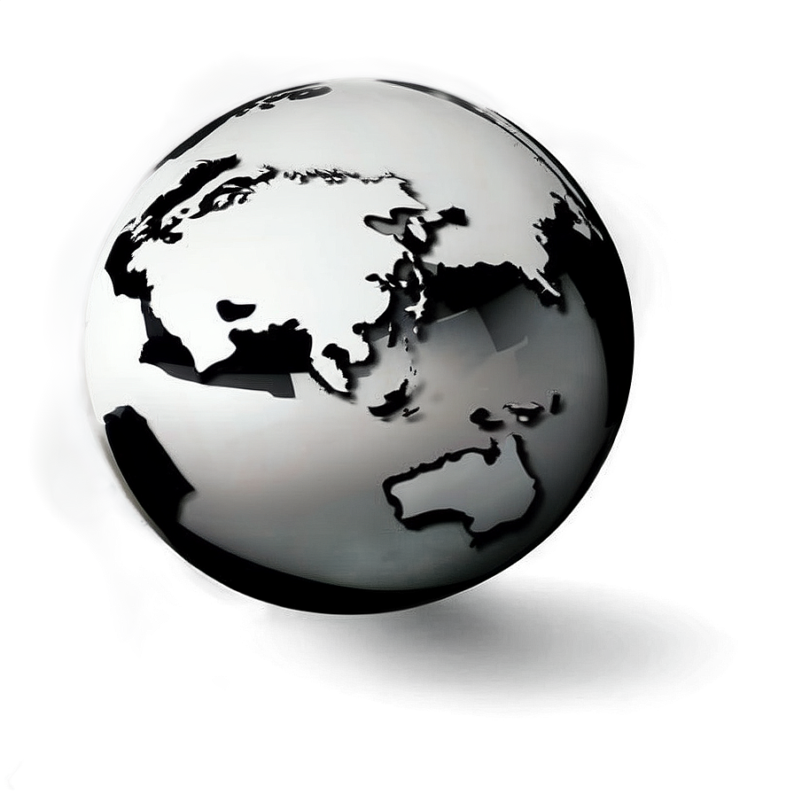 Black And White Globe For Kids Png 2 PNG image