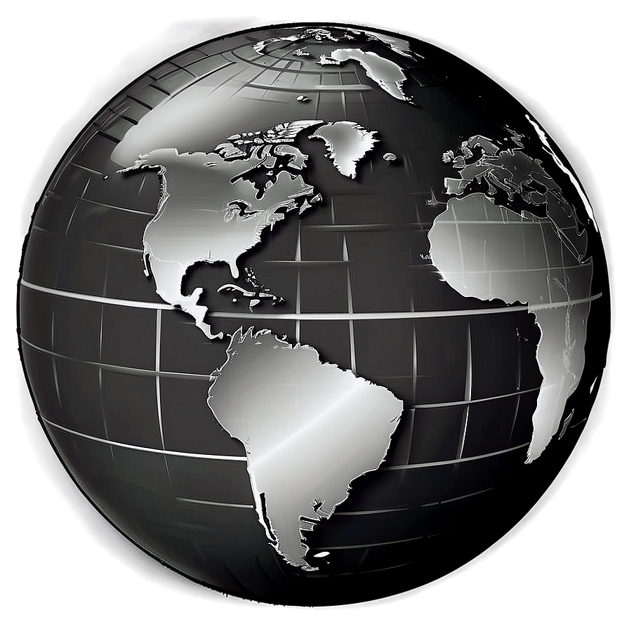 Black And White Globe Outline Png Asf PNG image