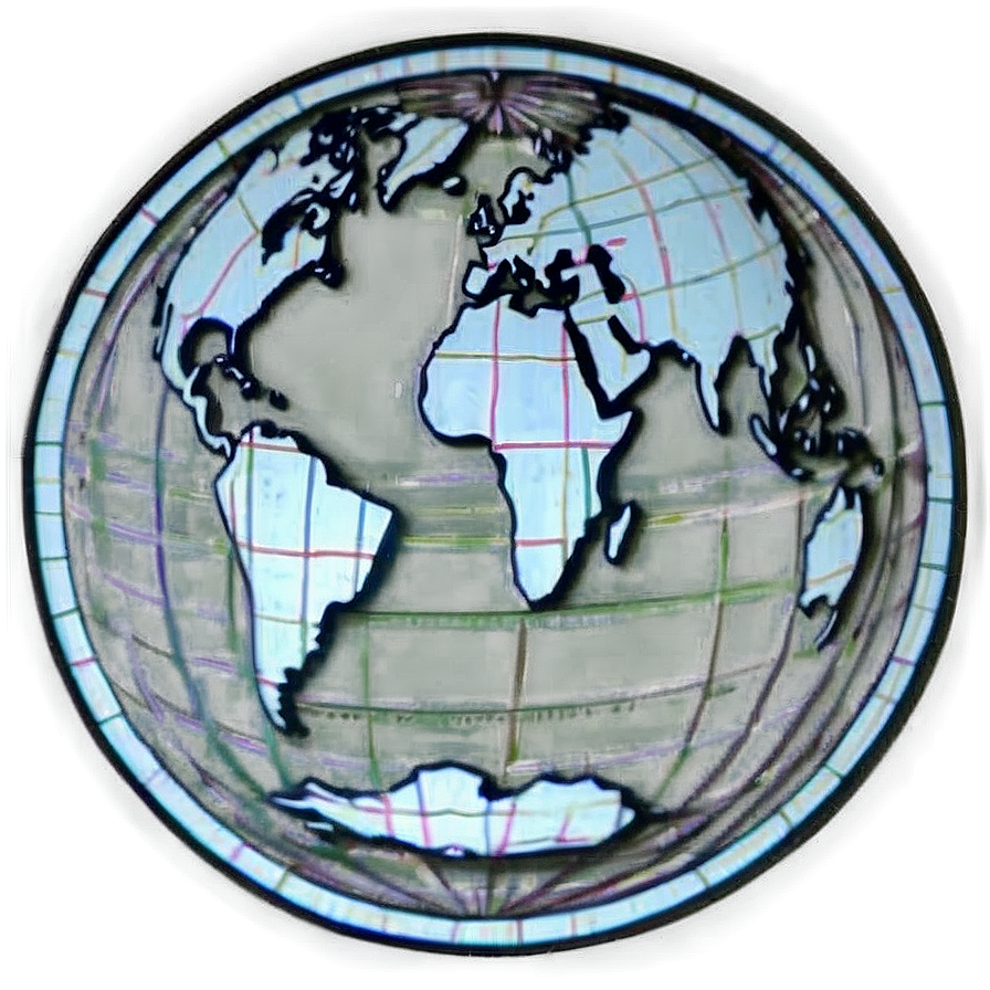 Black And White Globe Tattoo Design Png Gvi97 PNG image