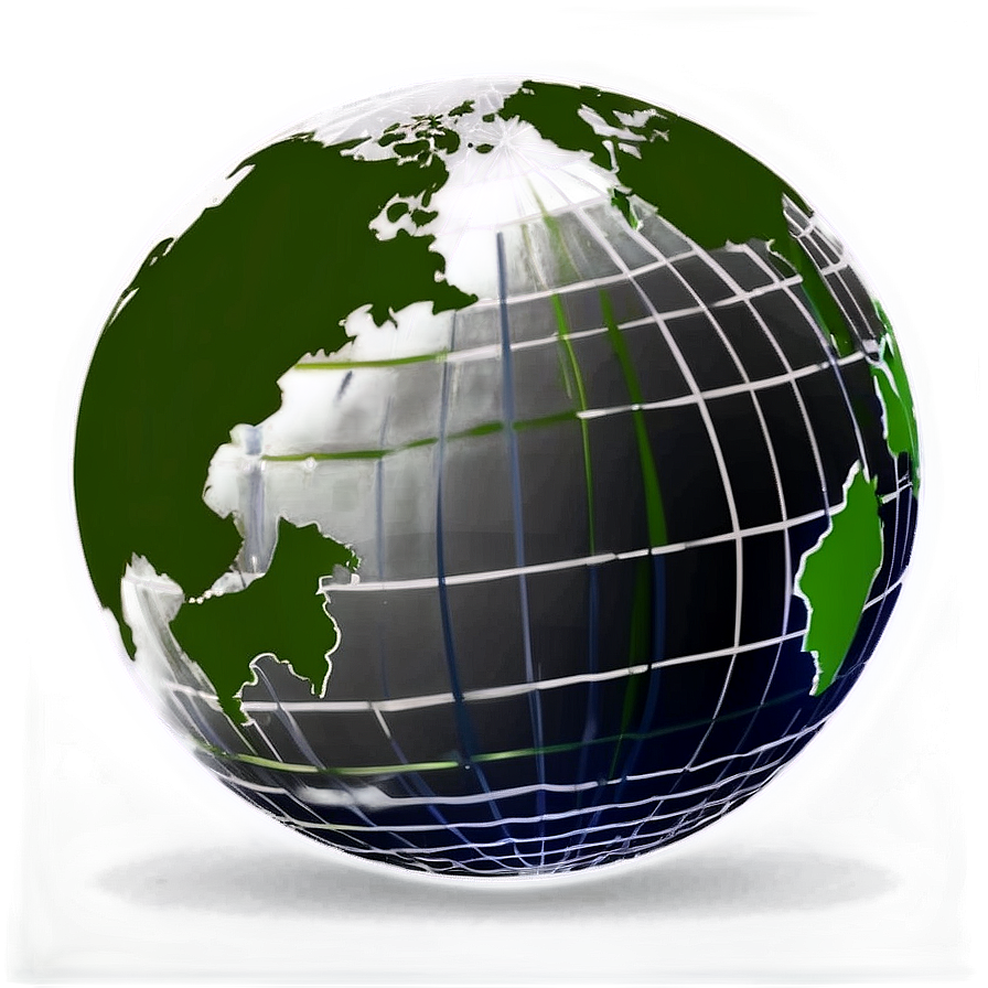 Black And White Globe With Countries Png 45 PNG image