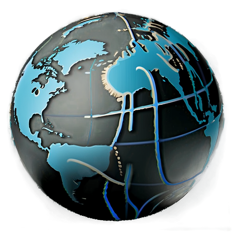 Black And White Globe With Equator Png Sed PNG image