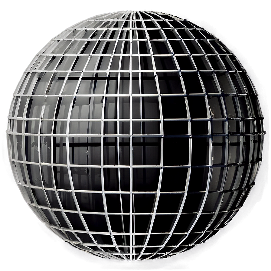 Black And White Globe With Grid Png 06282024 PNG image