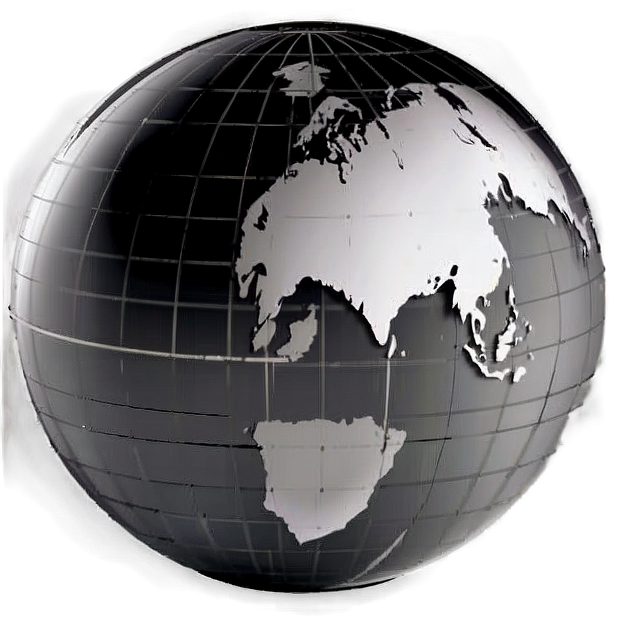 Black And White Globe With Highlights Png Xcv91 PNG image