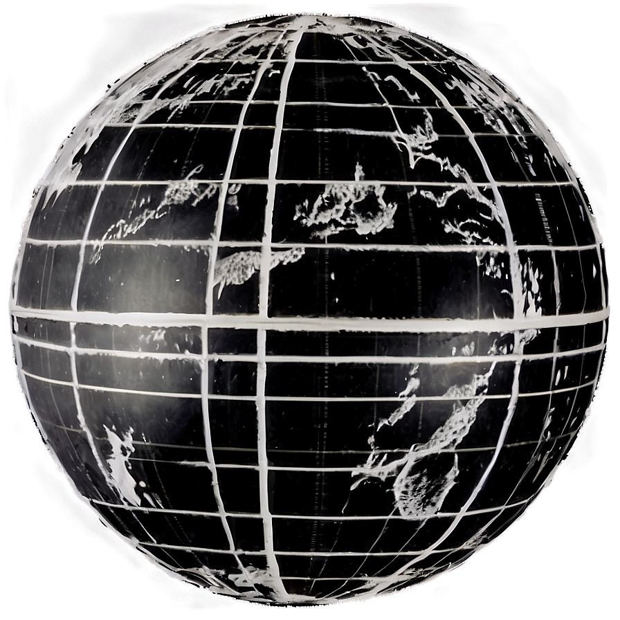 Black And White Globe With Northern And Southern Hemispheres Png 06282024 PNG image