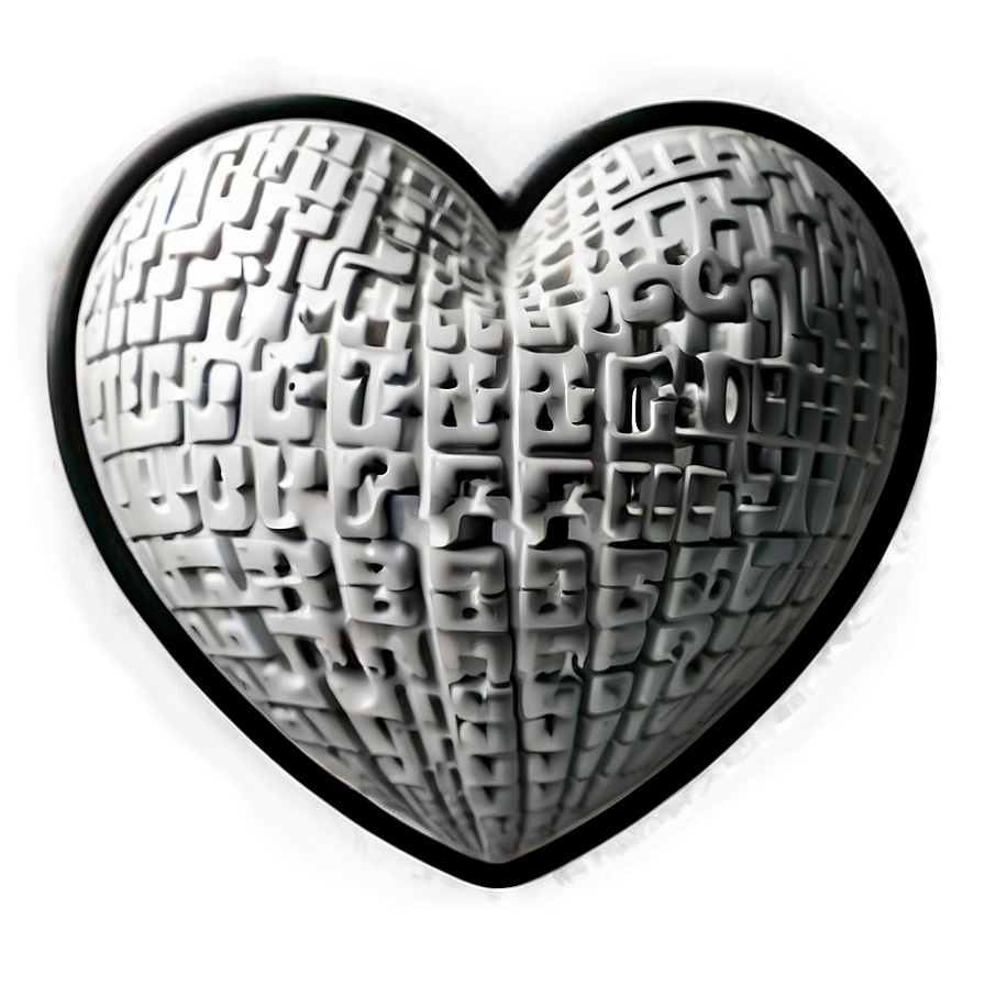 Black And White Heart Doodle Png Acc PNG image