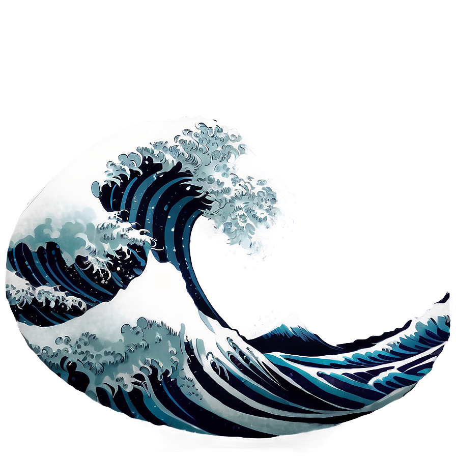 Black And White Japanese Wave Png Gek PNG image