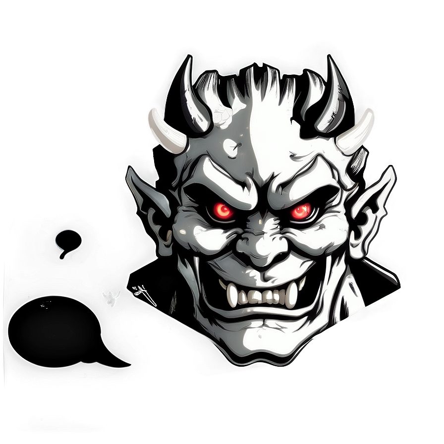 Black And White Oni Art Png Dte PNG image