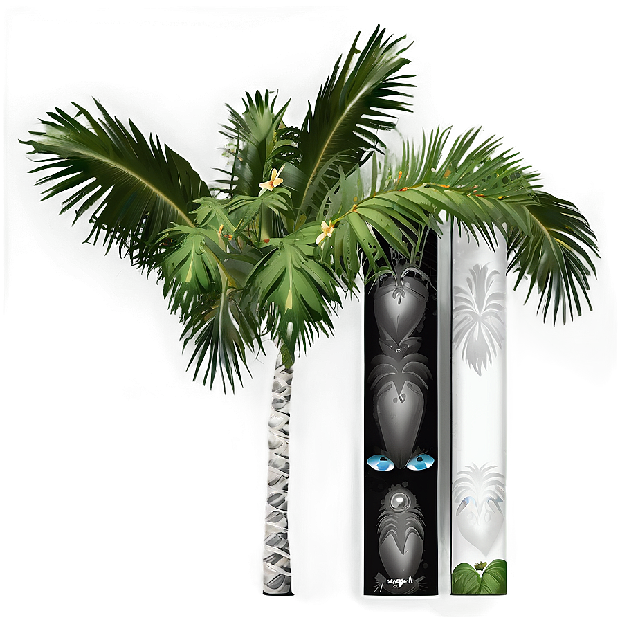 Black And White Palms Png 06112024 PNG image