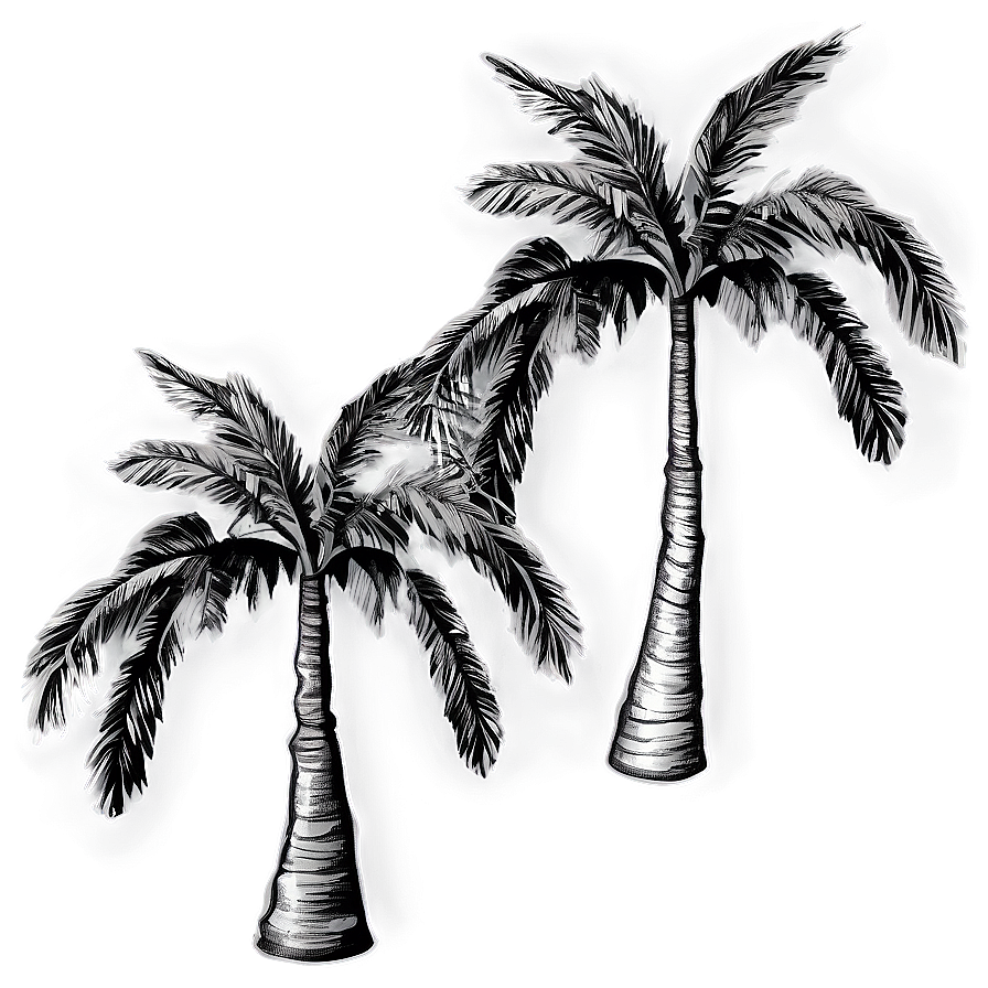 Black And White Palms Png 06112024 PNG image