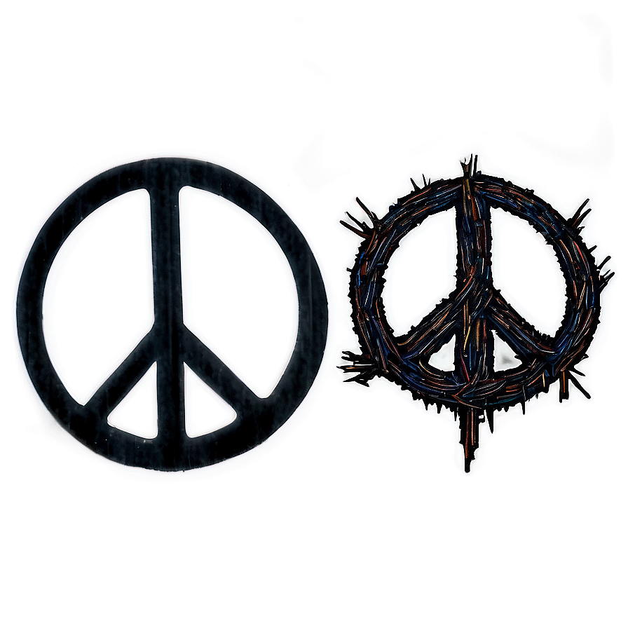 Black And White Peace Sign Png 05252024 PNG image