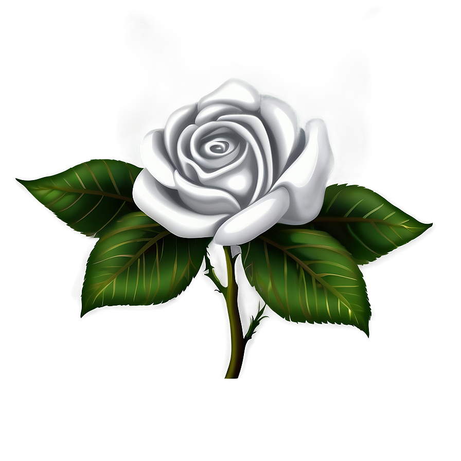 Black And White Rose Art Png 06132024 PNG image