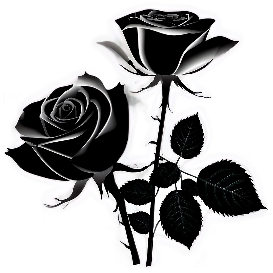 Black And White Roses Png 06282024 PNG image