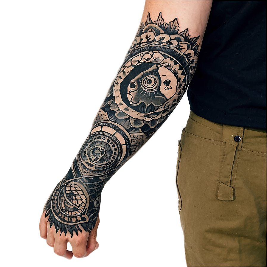 Black And White Tattoo Sleeve Png 69 PNG image