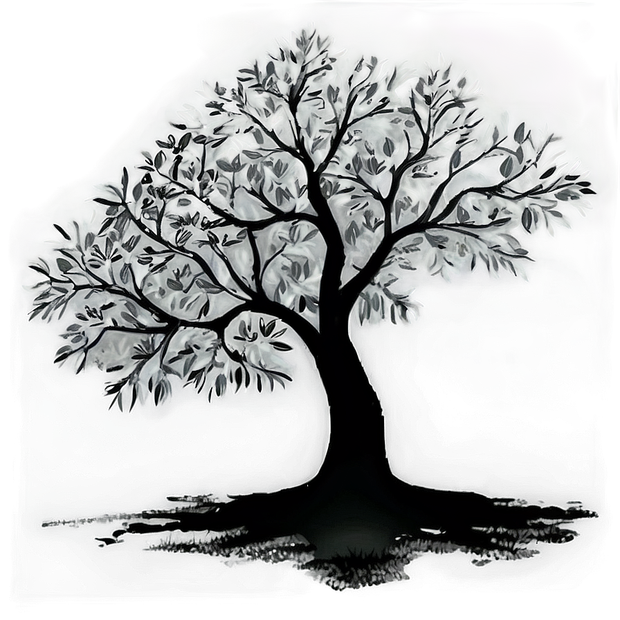 Black And White Tree A PNG image