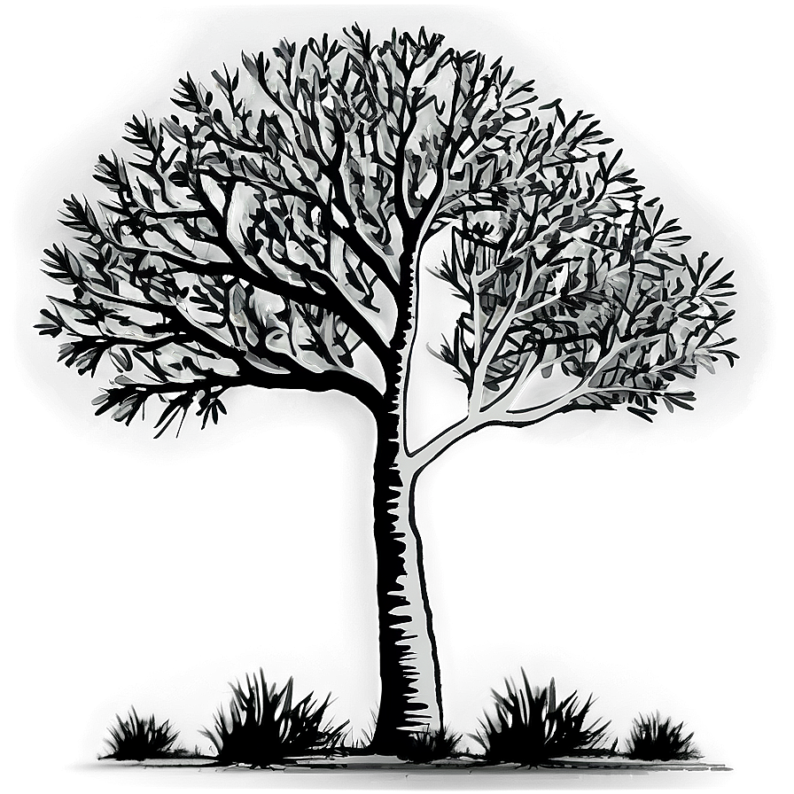 Black And White Tree B PNG image