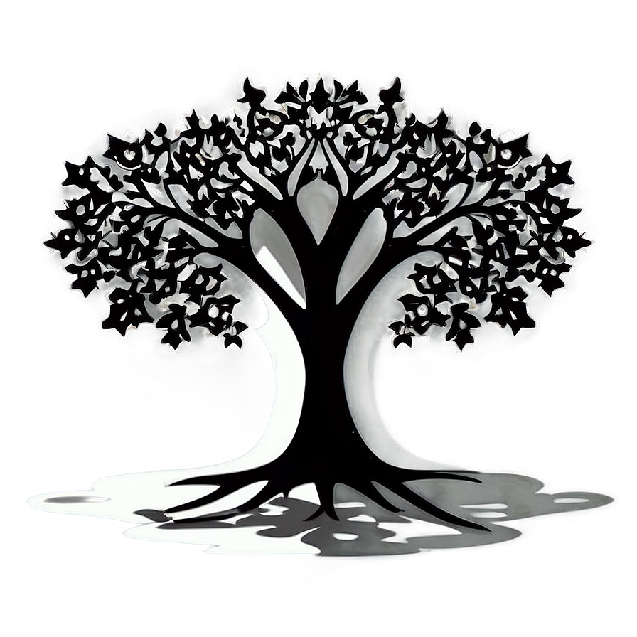 Black And White Tree In Abstract Style Png Xpy49 PNG image