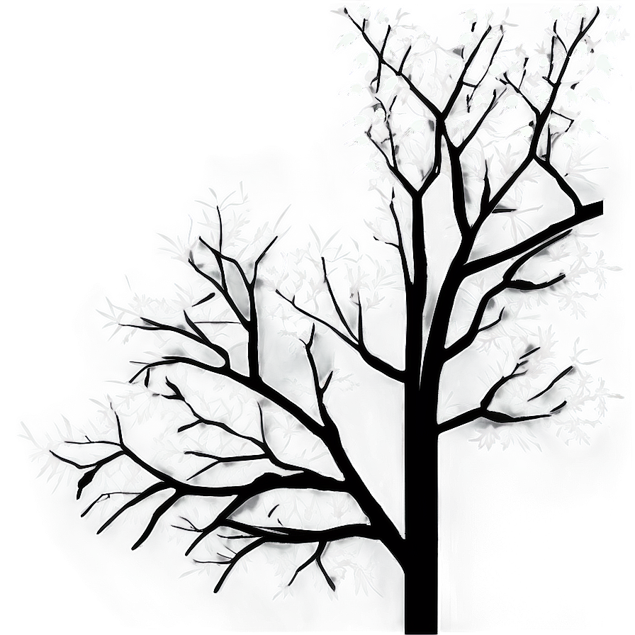 Black And White Tree In Autumn Scene Png 45 PNG image