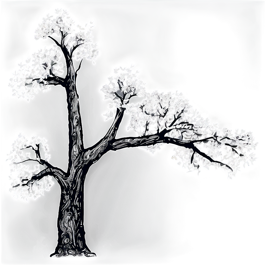 Black And White Tree With Detailed Branches Png Fob83 PNG image