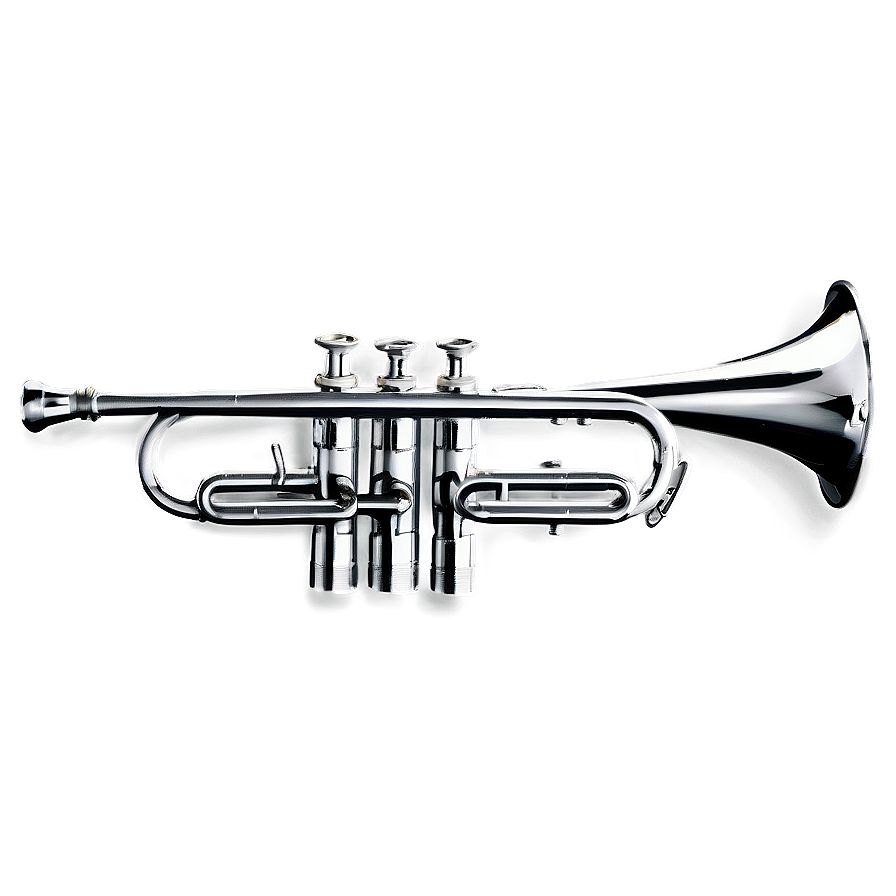 Black And White Trumpet Png 05242024 PNG image