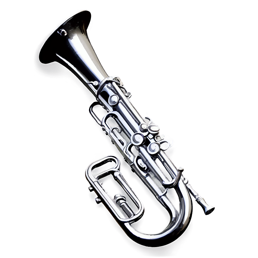 Black And White Trumpet Png Vug72 PNG image