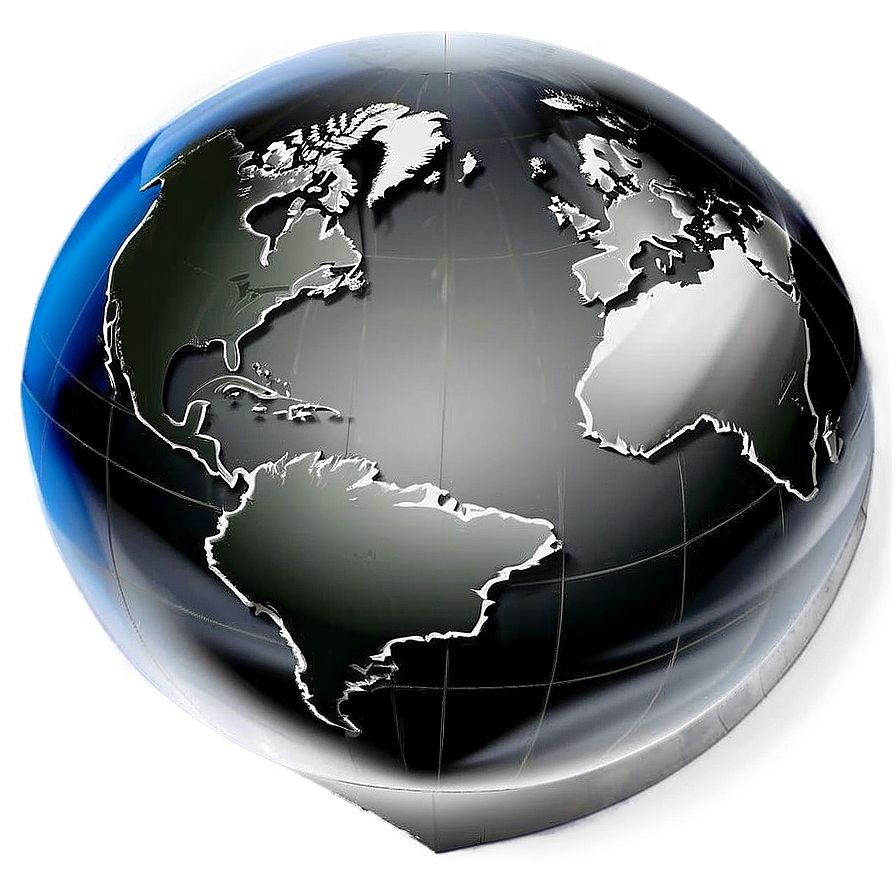 Black And White World Map Globe Png 79 PNG image