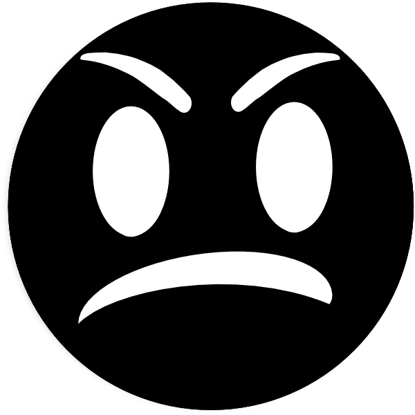 Black Angry Emoji Graphic PNG Image