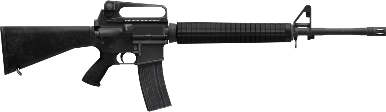 Black Assault Rifle Isolated PNG image