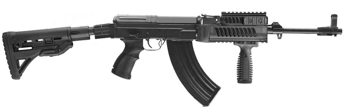 Black Assault Rifle Isolated PNG image